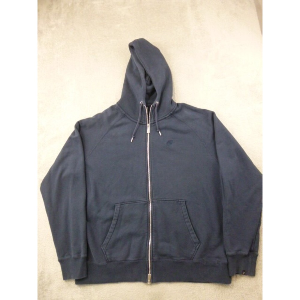 Nike Hoodie Sz XL Navy Full Zip AW77 Fleece Hooded Sweatshirt Jacket Athleisure